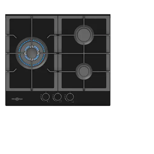 Vitrokitchen CG65NB Negro Integrado 58 cm Encimera de gas 3 zona(s)