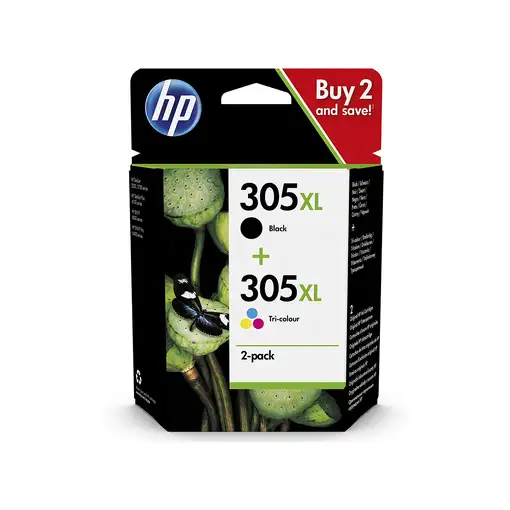 HP 305XL cartucho de tinta 2 pieza(s) Original Alto rendimiento (XL) Negro, Cian,