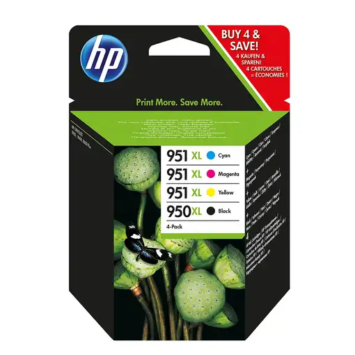 HP 950XL High Yield Black/951XL High Yield Cyan/Magenta/Yellow 4-pack Original In