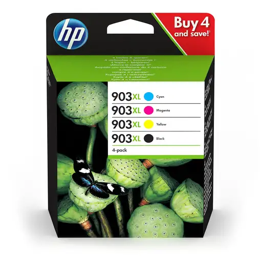 HP 903XL cartucho de tinta 4 pieza(s) Original Alto rendimiento (XL) Negro, Cian,