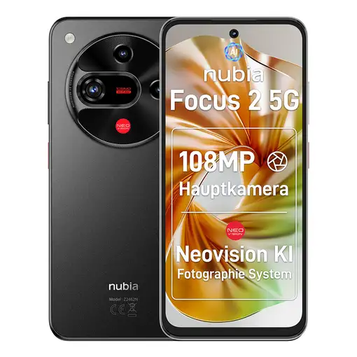 Nubia Focus 2 5G 17 cm (6.7") SIM doble USB Tipo C 8 GB 256 GB 5000 mAh Negro
