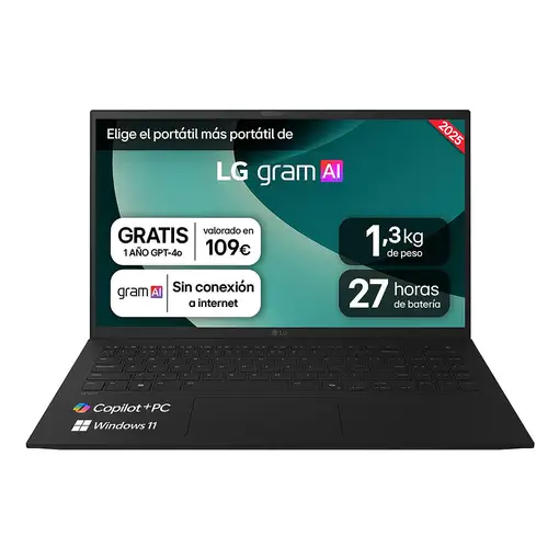 LG Gram 15Z80T-G.AS58B ordenador portatil Copilot+ PC AMD Ryzen AI 5 340 Portátil