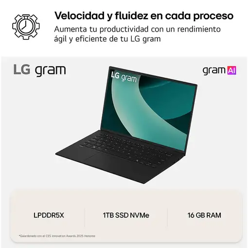 LG 17Z90T-G.AA78B ordenador portatil Intel Core Ultra 7 255H Portátil 43,2 cm (17