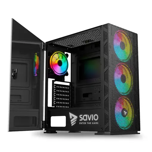 Savio SAVGC-RAPTORX1 carcasa de ordenador Midi Tower Negro