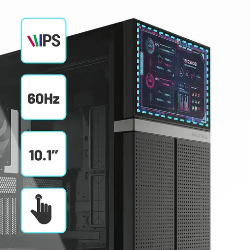 Valkyrie VK02 LCD Black Midi Tower Negro