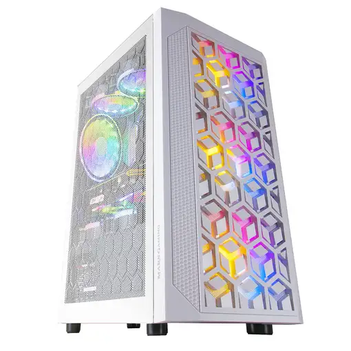 Mars Gaming MCMESHW Blanco, Caja PC Gaming, Micro ATX, Diseño Mesh Total, 3x Venti