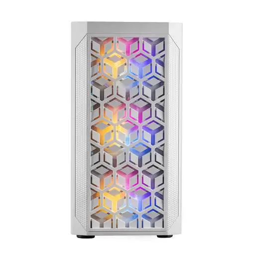 Mars Gaming MCMESHW Blanco, Caja PC Gaming, Micro ATX, Diseño Mesh Total, 3x Venti