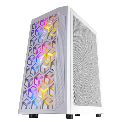 Mars Gaming MCMESHW Blanco, Caja PC Gaming, Micro ATX, Diseño Mesh Total, 3x Venti