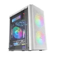 Mars Gaming MC300W Blanco, Caja PC Micro ATX, Cristal Templado, Frontal MESH, 3xVe