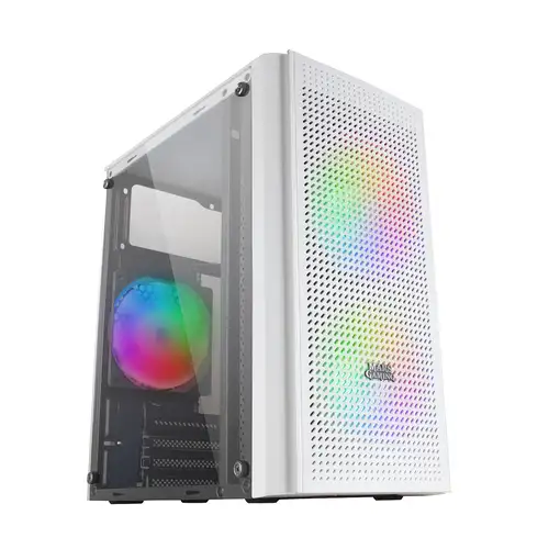 Mars Gaming MC300W Blanco, Caja PC Micro ATX, Cristal Templado, Frontal MESH, 3xVe