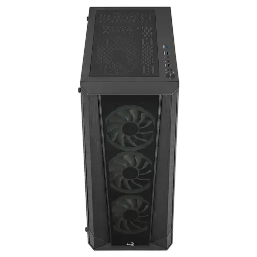Aerocool PRISMBKV3 Caja PC ATX Negra 4 Ventiladores ARGB Frontal Lateral Cristal T