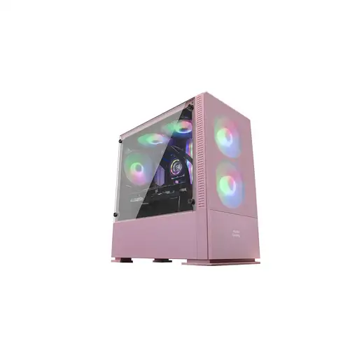 Mars Gaming MCZP, Caja PC Compacta Premium, MicroATX, Panel + Frontal Mesh, Rosa