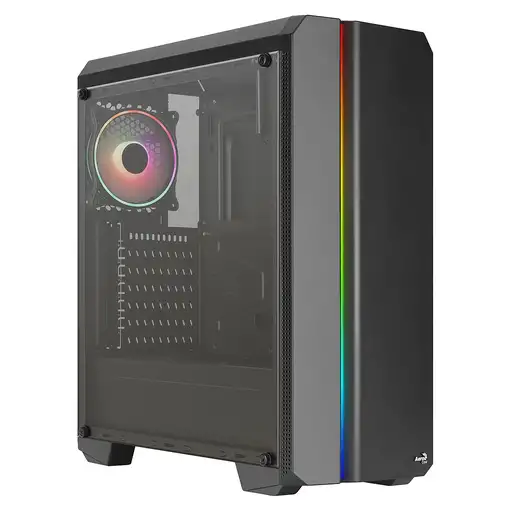 Aerocool GENESISV2BK Caja PC ATX Panel Frontal LED ARGB Ventilador ARGB 12cm Negro