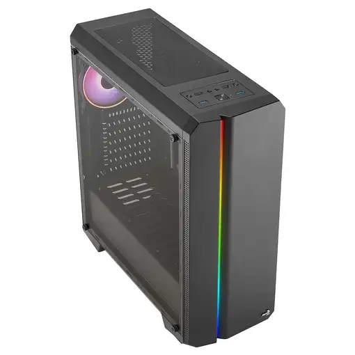 Aerocool GENESISV2BK Caja PC ATX Panel Frontal LED ARGB Ventilador ARGB 12cm Negro