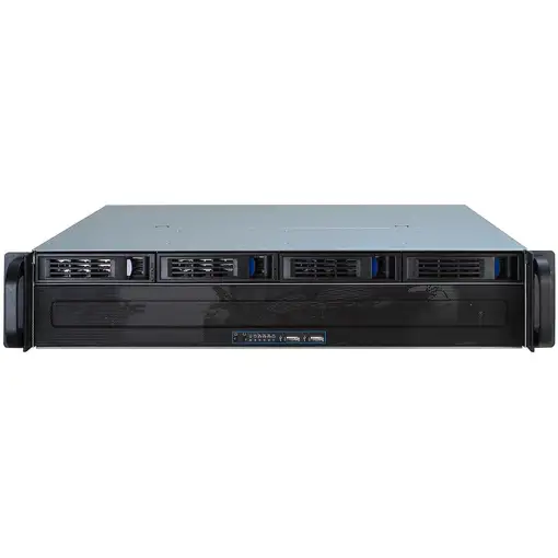 Inter-Tech IPC 2U-2404S Estante Negro, Plata