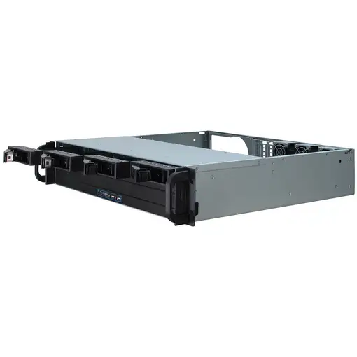 Inter-Tech IPC 2U-2404S Estante Negro, Plata