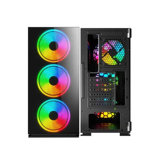 Savio PC Case Prime X1 ARGB Glass Black Midi Tower Negro