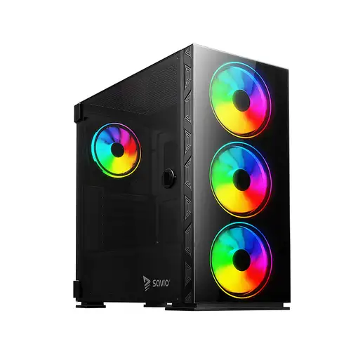 Savio PC Case Prime X1 ARGB Glass Black Midi Tower Negro