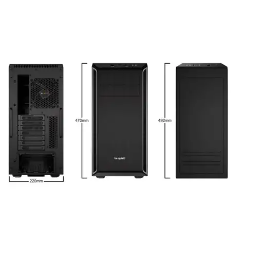 be quiet! Pure Base 600 Midi Tower Negro, Plata