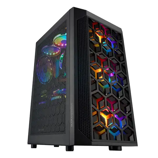 Mars Gaming MCMESH Negro, Caja PC Gaming, Micro ATX, Diseño Mesh Total, 3x Ventila