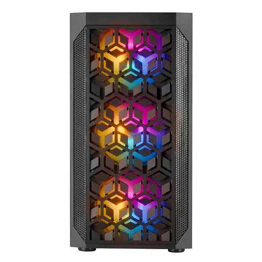 Mars Gaming MCMESH Negro, Caja PC Gaming, Micro ATX, Diseño Mesh Total, 3x Ventila