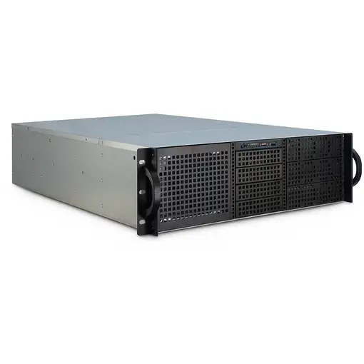 Inter-Tech 3U-30255 Estante Negro, Acero inoxidable