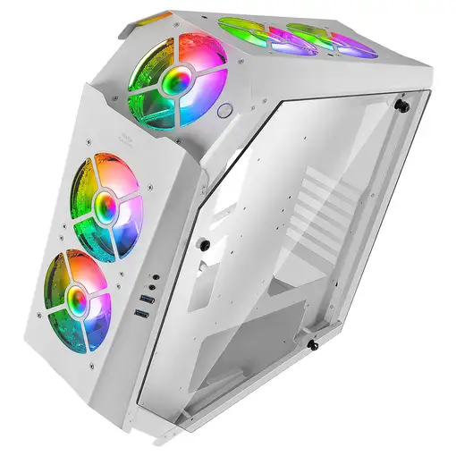 Mars Gaming MC51W, Caja PC Gaming ATX, Doble Cristal Templado, 5x Ventilador RGB 1