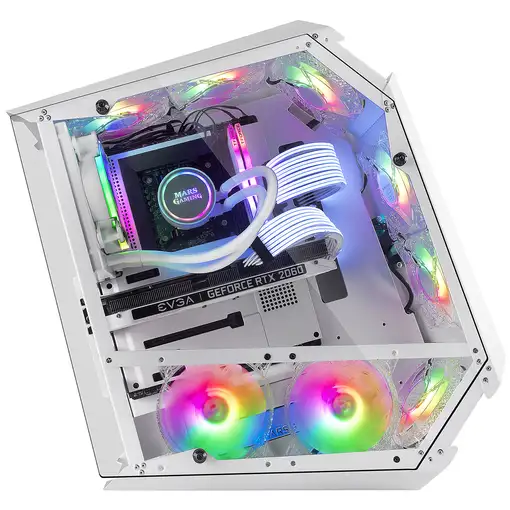 Mars Gaming MC51W, Caja PC Gaming ATX, Doble Cristal Templado, 5x Ventilador RGB 1