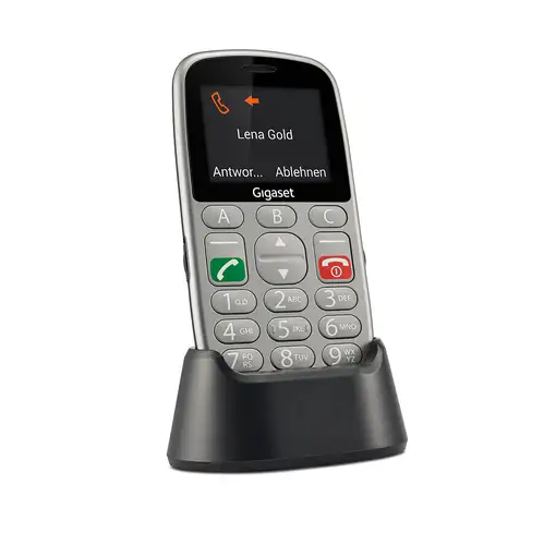 Gigaset GL390 5,59 cm (2.2") 88 g Gris Teléfono para personas mayores