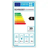 SCHNEIDER Campana extractora, 60cm, 594 m³/h, 3 velocidades, Negro SCHDA660EBV
