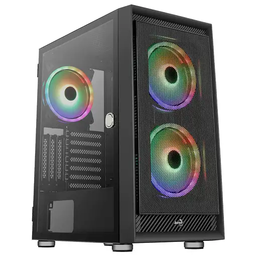 Aerocool GRAPHITEV3 Carcasa de Ordenador 3 Ventiladores ARGB 14cm