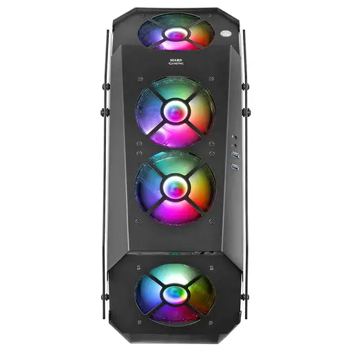 Mars Gaming MC51, Caja PC Gaming ATX, Doble Cristal Templado, 5x Ventilador RGB 12