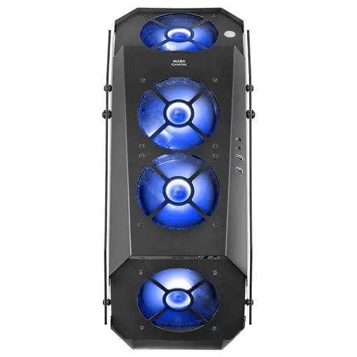 Mars Gaming MC51, Caja PC Gaming ATX, Doble Cristal Templado, 5x Ventilador RGB 12