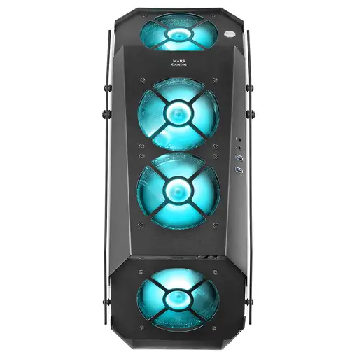 Mars Gaming MC51, Caja PC Gaming ATX, Doble Cristal Templado, 5x Ventilador RGB 12