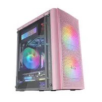 Mars Gaming MC300P Rosa, Caja PC Micro ATX, Cristal Templado, Frontal MESH, 3xVent