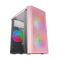 Mars Gaming MC300P Rosa, Caja PC Micro ATX, Cristal Templado, Frontal MESH, 3xVent