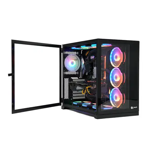 TALIUS Caja Atx gaming Zeus black RGB cristal templado USB 3.0 Escritorio Negro