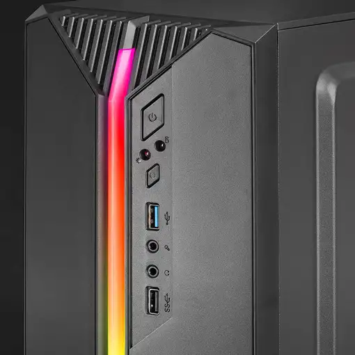 Mars Gaming MC-S1 Negro, Caja PC Compacta Gaming Micro-ATX, Iluminación ARGB 12 Mo