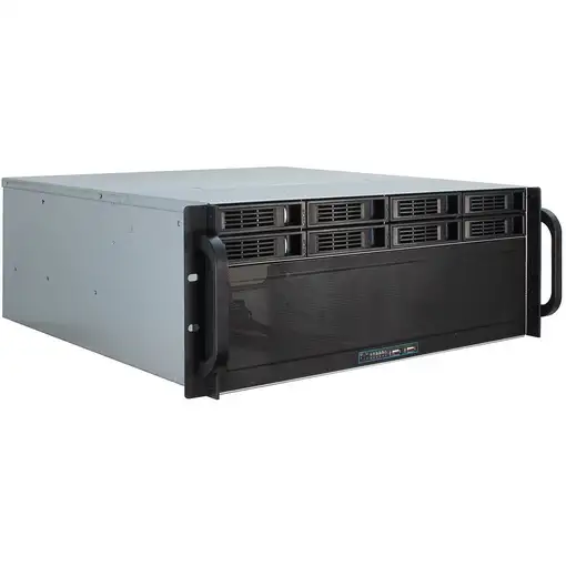 Inter-Tech 4U-4408 Estante Negro, Plata