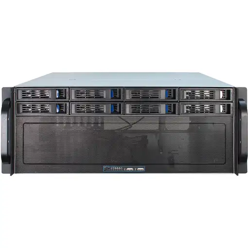 Inter-Tech 4U-4408 Estante Negro, Plata