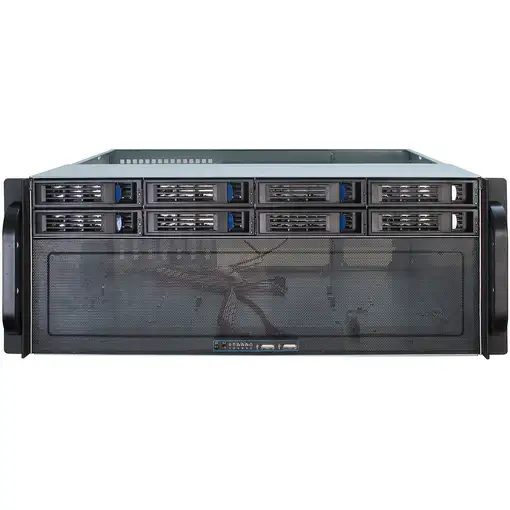 Inter-Tech 4U-4408 Estante Negro, Plata