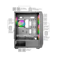 Mars Gaming MC-KX, Torre Gaming Premium E-ATX, Sistema CPU Freezer, 5 Ventiladores