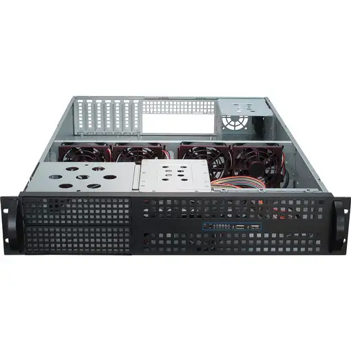 Inter-Tech 2U-2129N Estante Negro, Plata