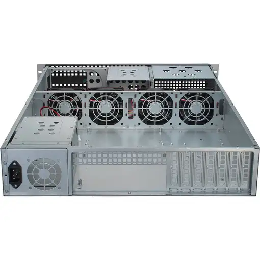 Inter-Tech 2U-2129N Estante Negro, Plata