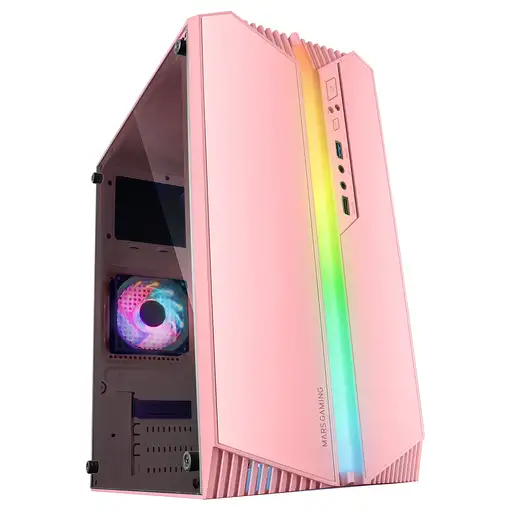 Mars Gaming MC-S1, Caja PC Compacta Gaming Micro-ATX, Iluminación ARGB 12 Modos, V