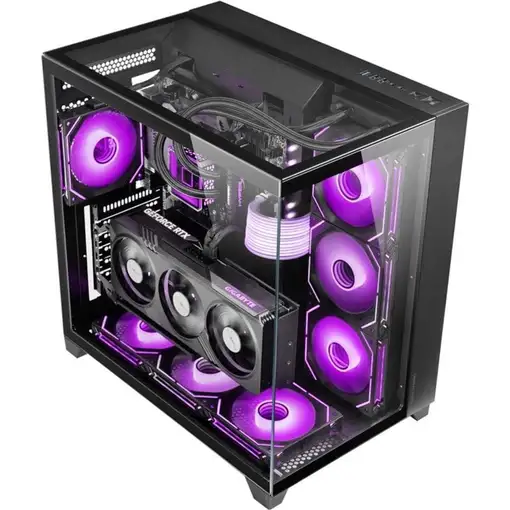 Mars Gaming MC-3C, Caja Gaming ATX, Vista Panorámica 3D con Triple Cristal Templad