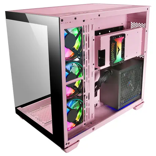 Mars Gaming MCV4 Rosa, Torre Gaming Custom XXL E-ATX, Ventana Cristal Templado Lat