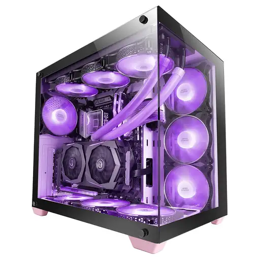 Mars Gaming MCV4 Rosa, Torre Gaming Custom XXL E-ATX, Ventana Cristal Templado Lat