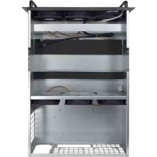 Inter-Tech 88887236 carcasa de ordenador Estante Negro, Gris