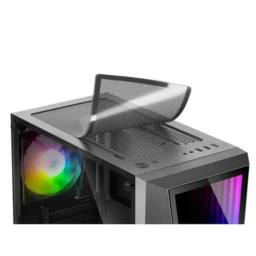 Mars Gaming MC777, Caja PC Gaming, Infinity Mirror ARGB, Cristal Templado, 2xVenti